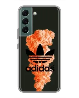 Чехол для Samsung Galaxy S22 Plus с картинкой «Оранжевый дым Adidas»
