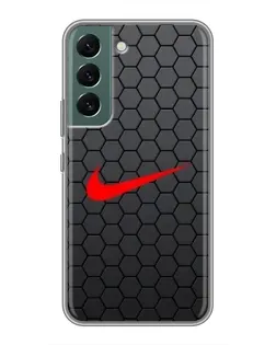 Чехол для Samsung Galaxy S22 Plus с картинкой «Nike — карбоновая сетка» Чехол для Samsung Galaxy S22 Plus с картинкой «Nike — карбоновая сетка»