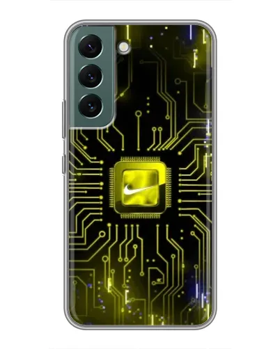 Чехол для Samsung Galaxy S22 Plus с картинкой «Nike — золотая искра»