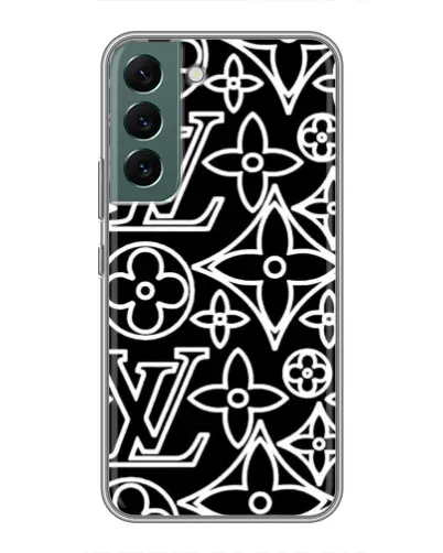 Чехол для Samsung Galaxy S22 Plus с картинкой «Черно-белый узор LV»