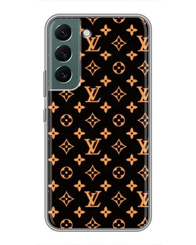 Чехол для Samsung Galaxy S22 Plus с картинкой «Золотая монограмма LV»