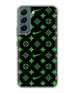 Чехол для Samsung Galaxy S22 Plus с картинкой «Неоновый принт LV»