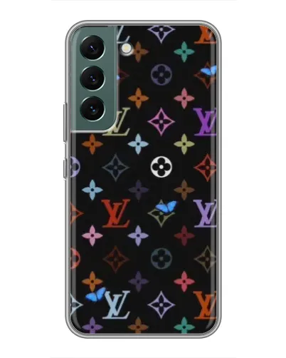 Чехол для Samsung Galaxy S22 Plus с картинкой «Цветная монограмма LV»