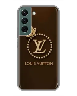 Чехол для Samsung Galaxy S22 Plus с картинкой «LV — золотая печать»