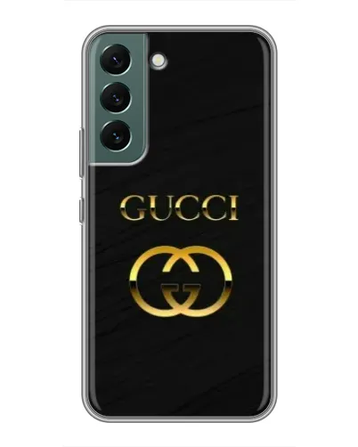 Чехол для Samsung Galaxy S22 Plus с картинкой «Золотой логотип Gucci» Чехол для Samsung Galaxy S22 Plus с картинкой «Золотой логотип Gucci»