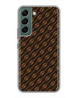 Чехол для Samsung Galaxy S22 Plus с картинкой «Gucci — золотые диагонали»