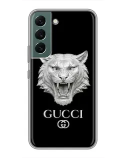Чехол для Samsung Galaxy S22 Plus с картинкой «Gucci — серебряный лев»
