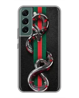 Чехол для Samsung Galaxy S22 Plus с картинкой «Gucci — змея на полосе»