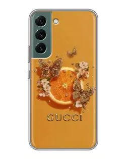 Чехол для Samsung Galaxy S22 Plus с картинкой «Gucci — золотые бабочки»