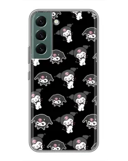 Чохол для Samsung Galaxy S22 Plus з картинкою «Чорний паттерн Kuromi»