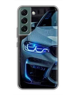 Чохол для Samsung Galaxy S22 Plus з картинкою «Погляд BMW з синіми фарами» Чохол для Samsung Galaxy S22 Plus з картинкою «Погляд BMW з синіми фарами»