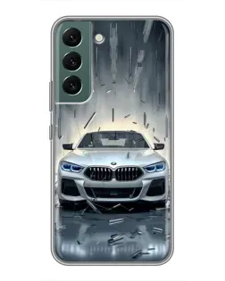 Чехол для Samsung Galaxy S22 Plus с картинкой «BMW в свете фар»