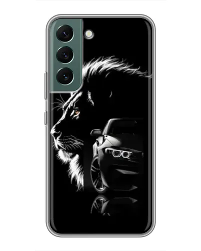 Чехол для Samsung Galaxy S22 Plus с картинкой «BMW и лев» Чехол для Samsung Galaxy S22 Plus с картинкой «BMW и лев»