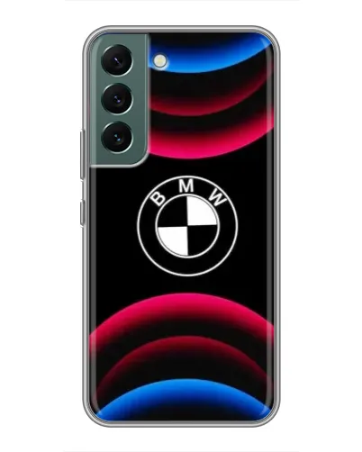 Чехол для Samsung Galaxy S22 Plus с картинкой «Логотип BMW и неоновые дуги» Чехол для Samsung Galaxy S22 Plus с картинкой «Логотип BMW и неоновые дуги»