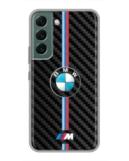 Чехол для Samsung Galaxy S22 Plus с картинкой «Эмблема BMW и карбон»
