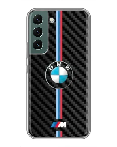 Чехол для Samsung Galaxy S22 Plus с картинкой «Эмблема BMW и карбон» Чехол для Samsung Galaxy S22 Plus с картинкой «Эмблема BMW и карбон»