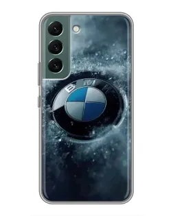 Чехол для Samsung Galaxy S22 Plus с картинкой «Логотип BMW — лед»