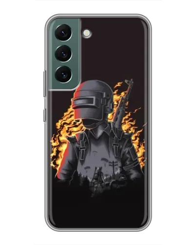 Чехол для Samsung Galaxy S22 Plus с картинкой «PUBG — огненный силуэт»