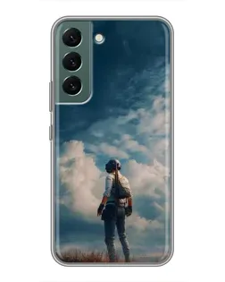 Чехол для Samsung Galaxy S22 Plus с картинкой «Герой PUBG на скале»