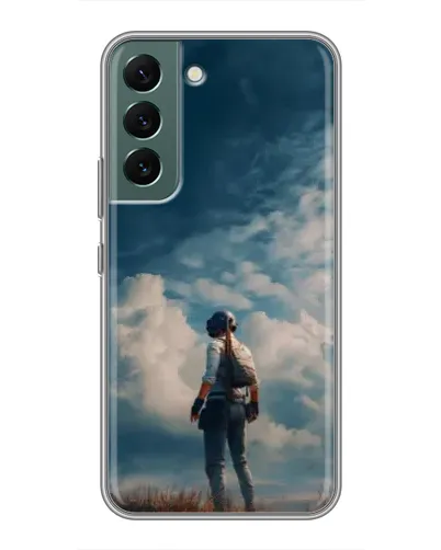 Чехол для Samsung Galaxy S22 Plus с картинкой «Герой PUBG на скале»