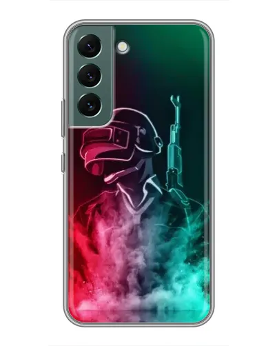 Чехол для Samsung Galaxy S22 Plus с картинкой «PUBG — огненный воин»
