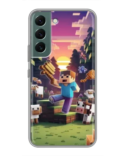 Чехол для Samsung Galaxy S22 Plus с картинкой «Стив на ферме» Чехол для Samsung Galaxy S22 Plus с картинкой «Стив на ферме»