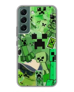Чехол для Samsung Galaxy S22 Plus с картинкой «Криперы Minecraft»