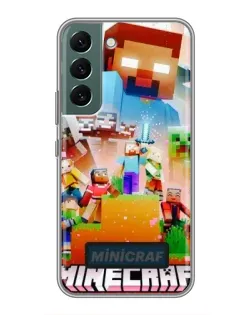 Чехол для Samsung Galaxy S22 Plus с картинкой «Minecraft герои игры»