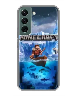 Чехол для Samsung Galaxy S22 Plus с картинкой «Minecraft ледяной мир»