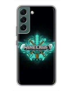 Чехол для Samsung Galaxy S22 Plus с картинкой «Minecraft Diamond лого»