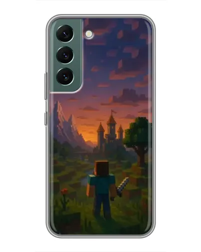 Чехол для Samsung Galaxy S22 Plus с картинкой «Стив у башни» Чехол для Samsung Galaxy S22 Plus с картинкой «Стив у башни»