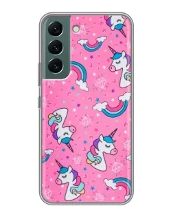 Чохол для Samsung Galaxy S22 Plus з картинкою «Unicorn паттерн рожевий»