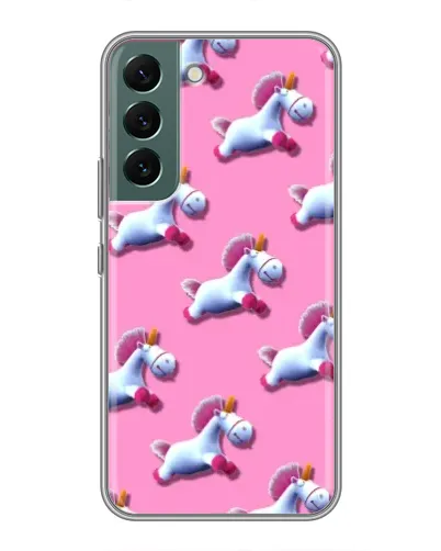 Чехол для Samsung Galaxy S22 Plus с картинкой «Единороги на розовом»