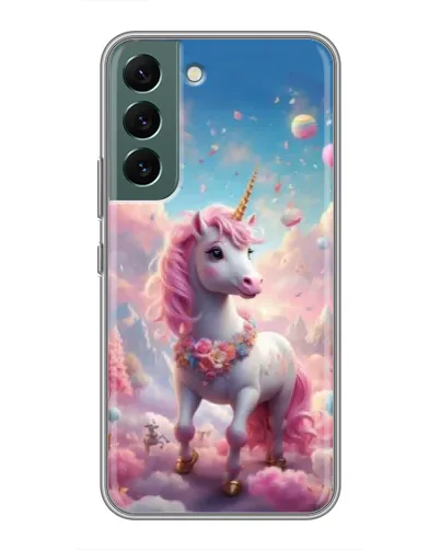 Чехол для Samsung Galaxy S22 Plus с картинкой «Единорог среди облаков»