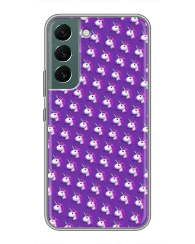 Чехол для Samsung Galaxy S22 Plus с картинкой «Единороги на фиолетовом»