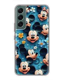 Чехол для Samsung Galaxy S22 Plus с картинкой «Паттерн Микки и Минни»