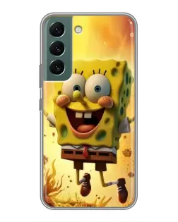 Чехол для Samsung Galaxy S22 Plus с картинкой «Губка Боб прыгает»