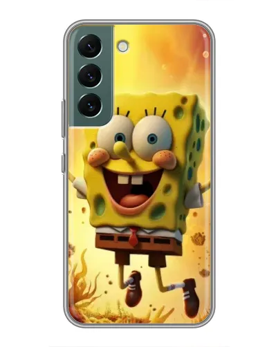 Чехол для Samsung Galaxy S22 Plus с картинкой «Губка Боб прыгает»