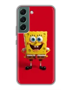 Чехол для Samsung Galaxy S22 Plus с картинкой «Спанч Боб на красном»