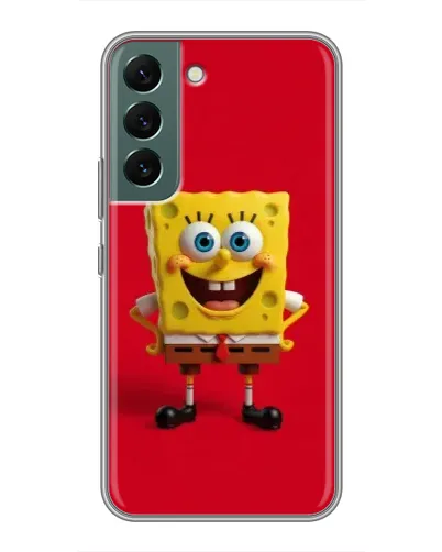 Чехол для Samsung Galaxy S22 Plus с картинкой «Спанч Боб на красном»