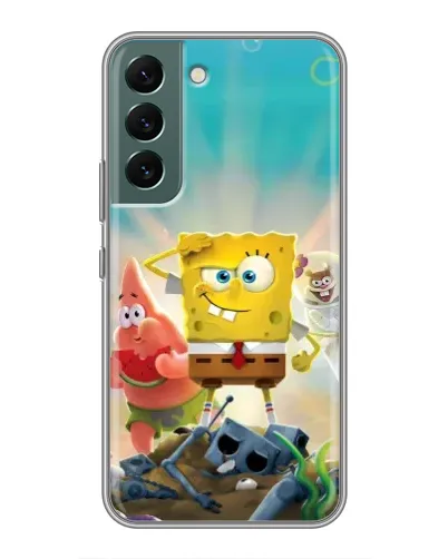 Чехол для Samsung Galaxy S22 Plus с картинкой «Спанч Боб победитель»