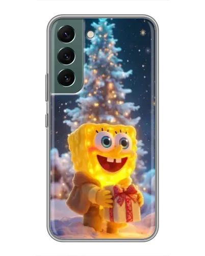 Чехол для Samsung Galaxy S22 Plus с картинкой «Рождественский Спанч Боб»