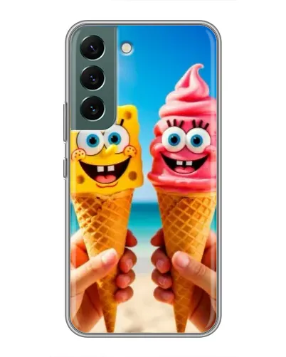 Чехол для Samsung Galaxy S22 Plus с картинкой «Спанч Боб мороженое»