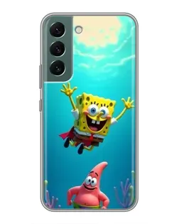 Чехол для Samsung Galaxy S22 Plus с картинкой «Спанч Боб под водой»