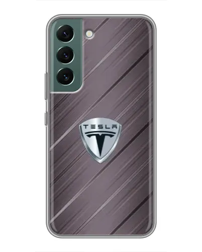 Чехол для Samsung Galaxy S22 Plus с картинкой «Металлическая текстура Tesla»