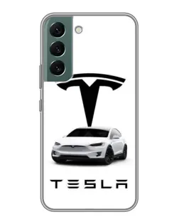 Чехол для Samsung Galaxy S22 Plus с картинкой «Tesla White Style»