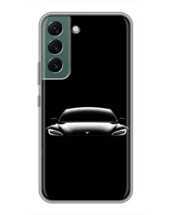 Чехол для Samsung Galaxy S22 Plus с картинкой «Фары Tesla Night»