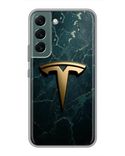 Чехол для Samsung Galaxy S22 Plus с картинкой «Мраморная Tesla Gold»