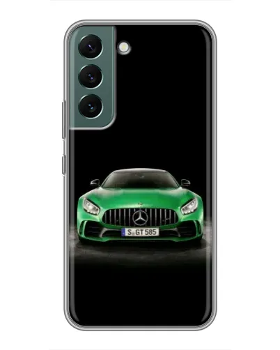 Чехол для Samsung Galaxy S22 Plus с картинкой «Mercedes — неоновый лого»