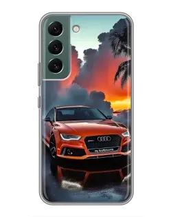 Чехол для Samsung Galaxy S22 Plus с картинкой «Audi — закат»